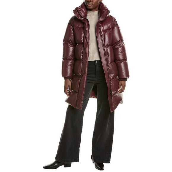 Mackage WomensSaya Quilted Leather Down Coat Red